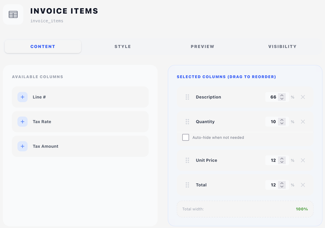 Components - Invoice Items