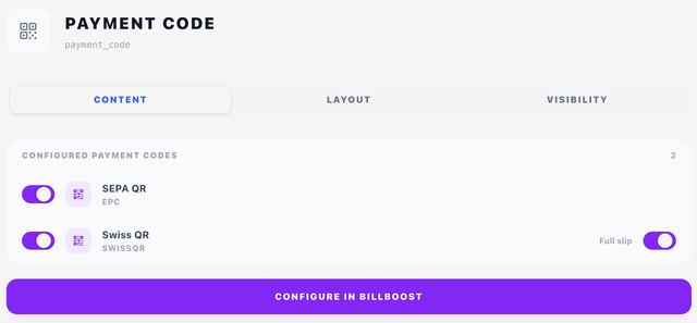 Components - Payment Code