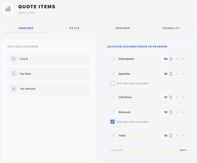 Components - Quote Items