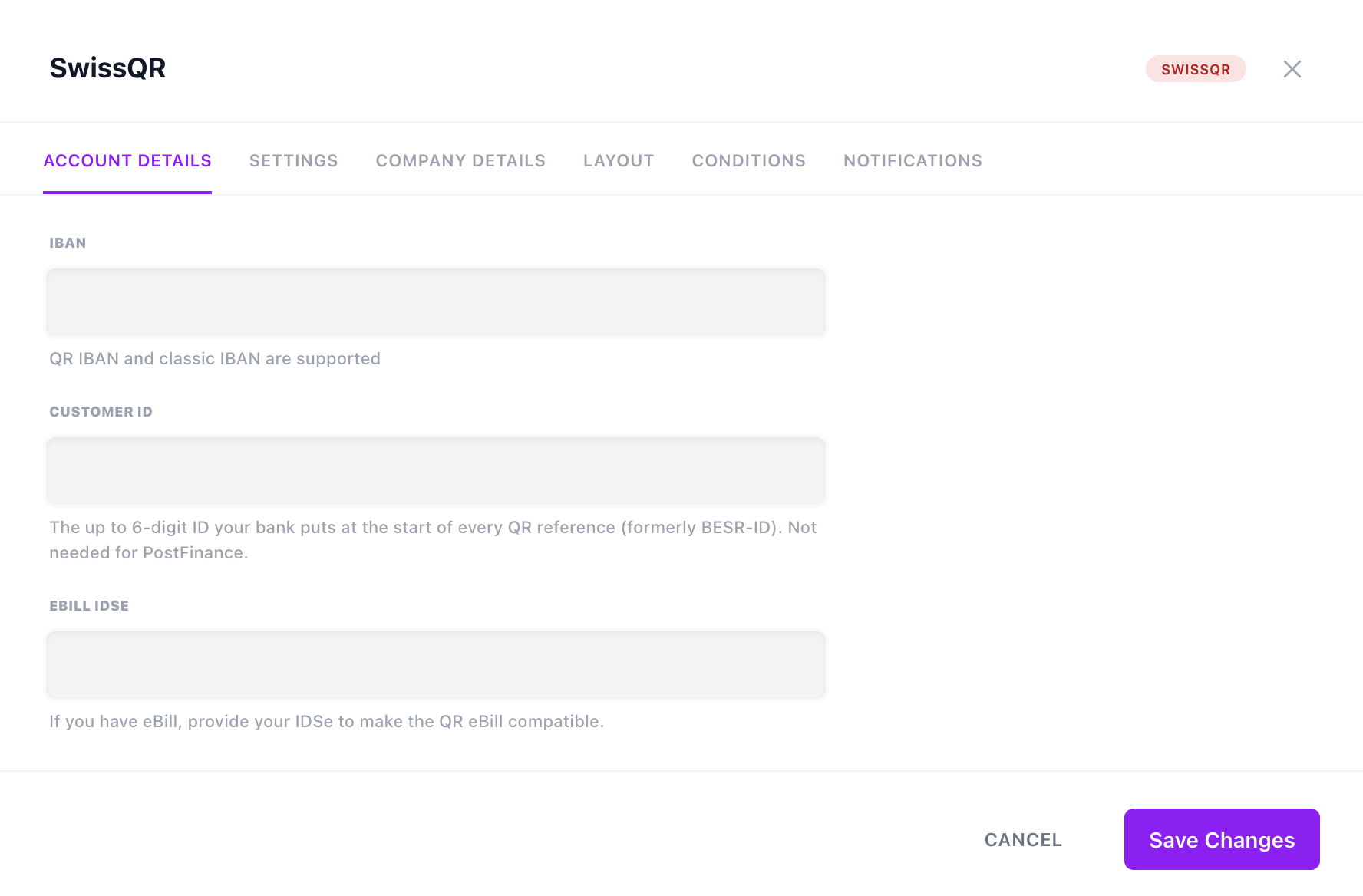 The payment code editor