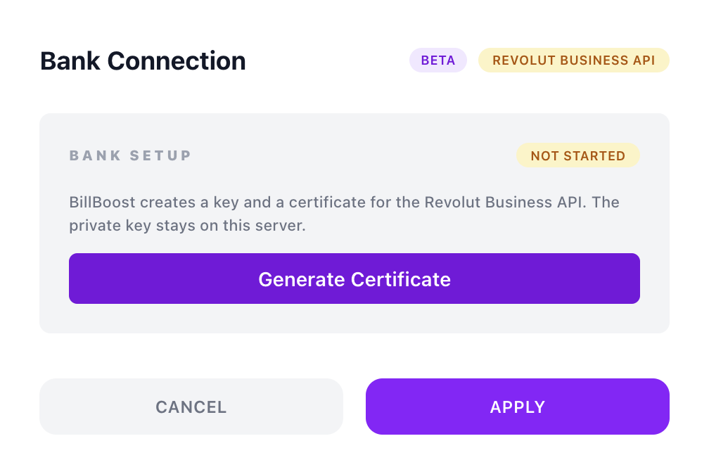 The Revolut Business bank setup