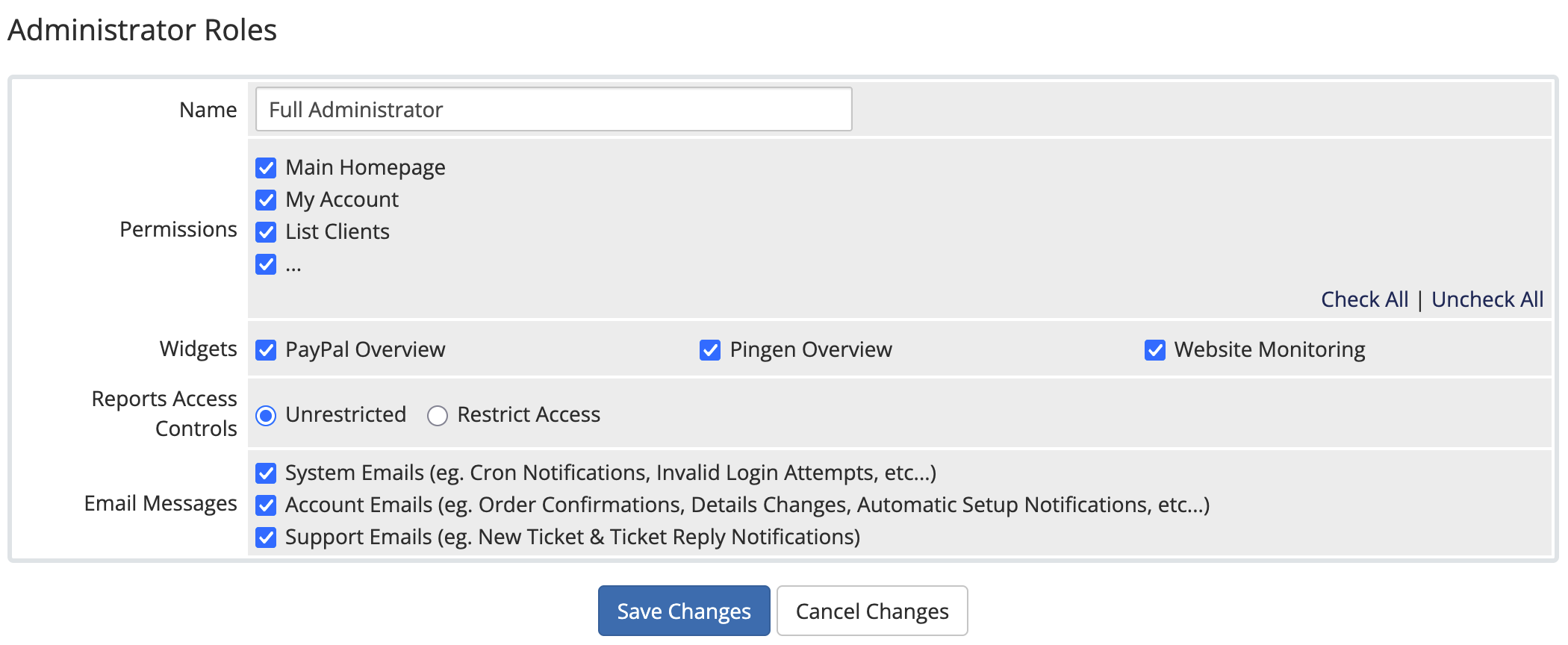 The Pingen Overview dashboard widget